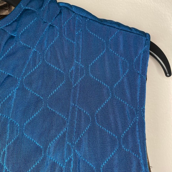 CHICO'S travelers woman's size medium M 1 quilted zip blue puffer vest - Picture 5 of 7